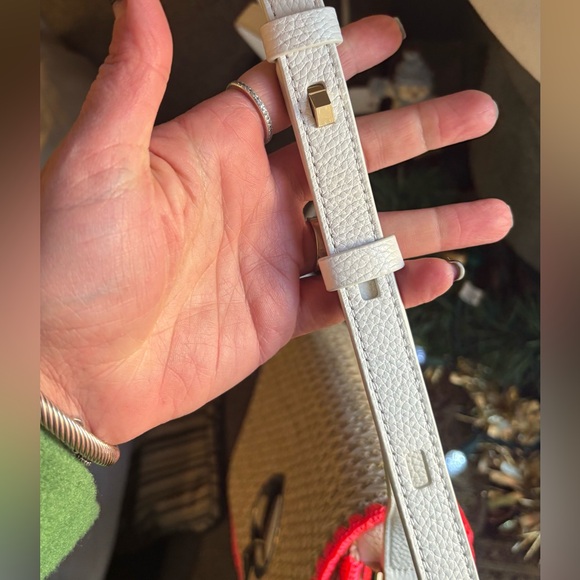 Authentic KATE SPADE Stiched/straw/leather TWIST LOCK Shoulder/ Crossbody Bag - Picture 9 of 16